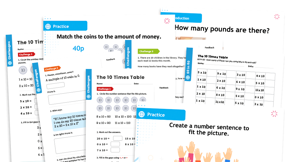 image of 10 Times Table Teaching and Revision Pack