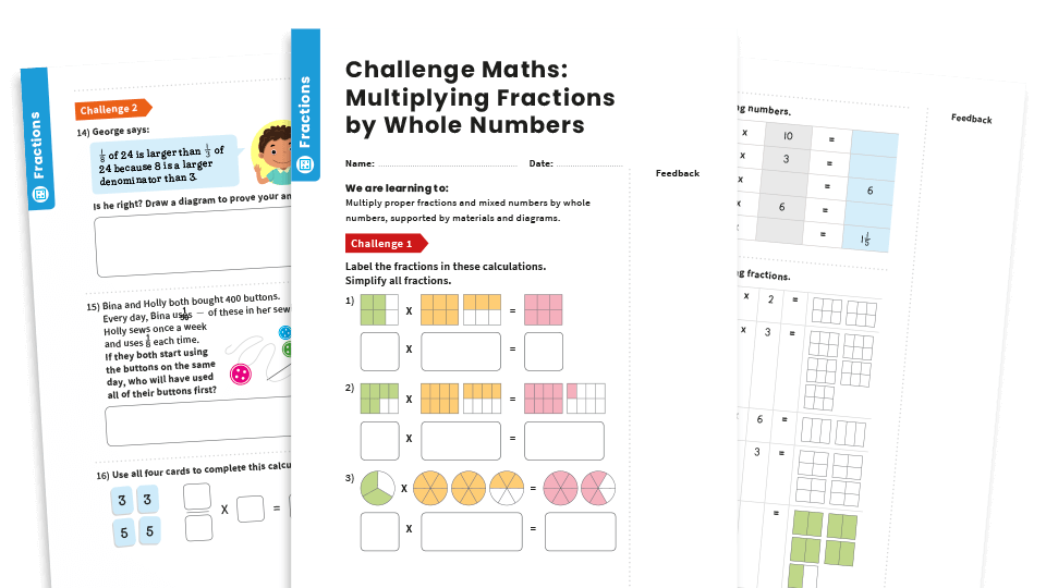 image of Multiplying Fractions by Whole Numbers: Year 5 – Fractions – Maths Challenge