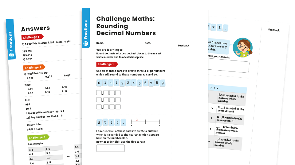 image of Rounding Decimals: Year 5 – Fractions – Maths Challenge