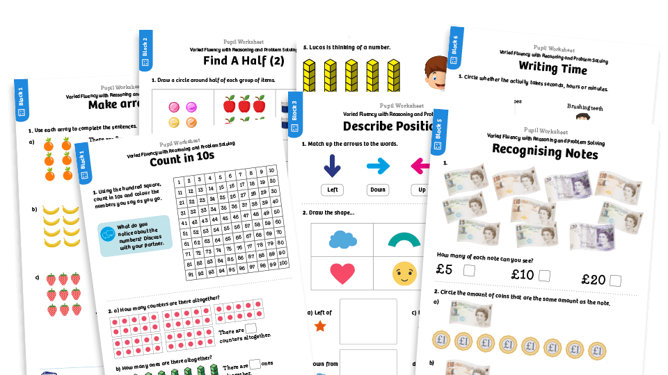 image of Complete Year 1 Summer Term Resource Pack – Created to match White Rose Maths