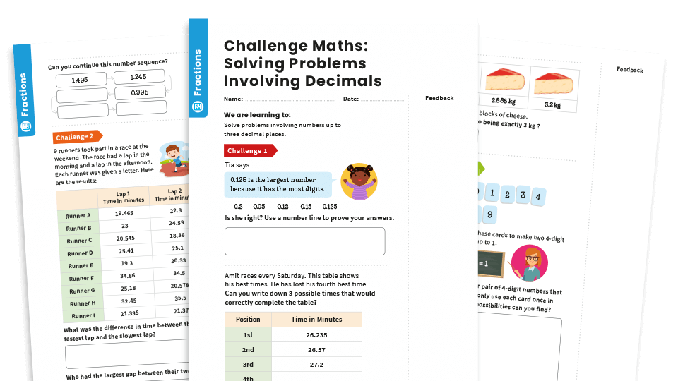 image of Decimal Problems: Y5 – Fractions – Maths Challenge