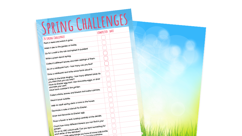image of 20 Spring Challenges to Complete at Home (KS1)