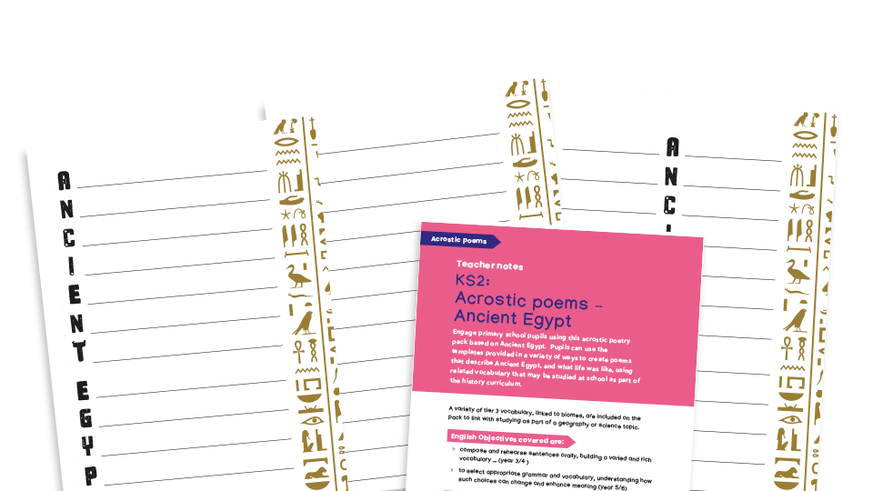 image of Acrostic poems - KS2 Ancient Egypt topic