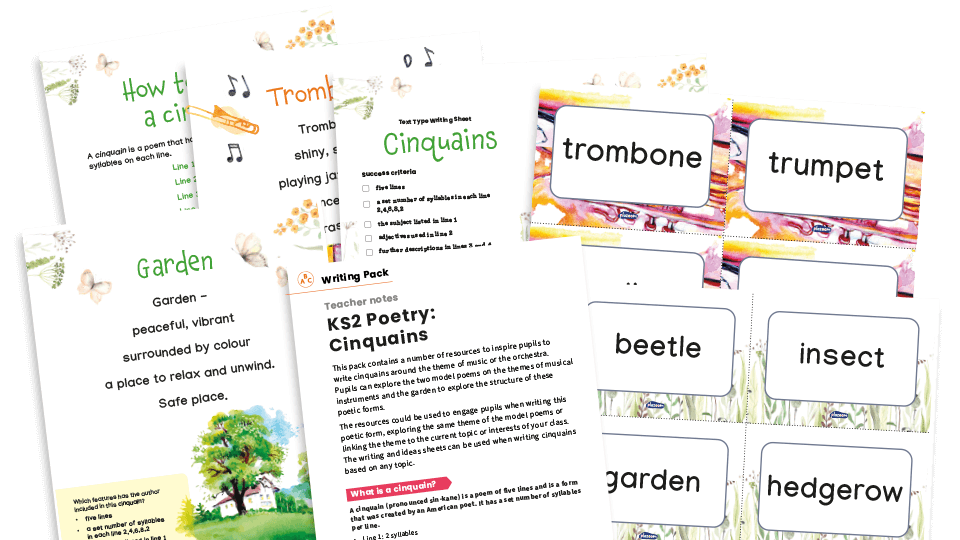 image of Cinquains, The Orchestra - KS2 Text Types: Writing Planners and Model Texts