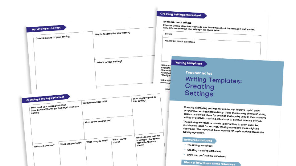 image of Writing Templates - Creating Settings Worksheets KS1 and KS2