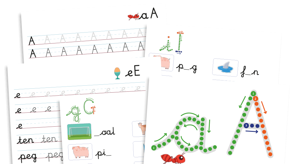 image of Handwriting practice sheets - cursive letter formation