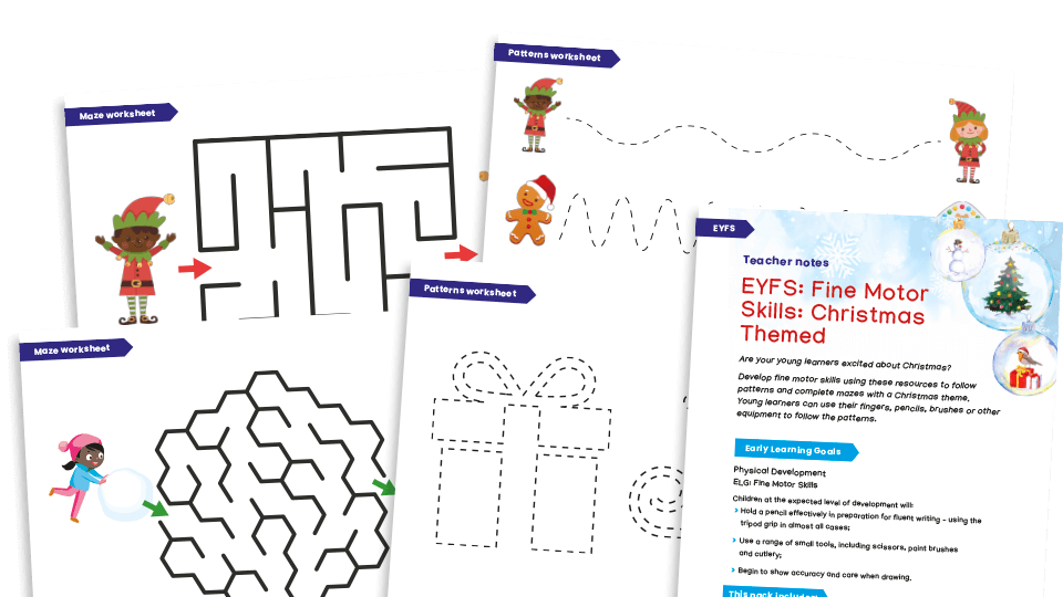 image of EYFS: Christmas resources pack - fine motor skills