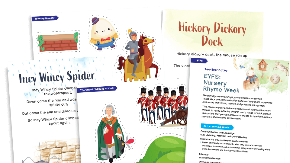 image of EYFS: Nursery Rhyme Week Resources Pack - Rhyming Fun