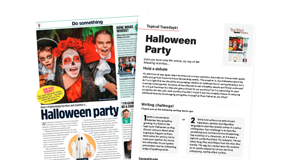 image of Topical Tuesdays: A Scary Business - Key Stage 2 News Story and Reading and Writing Activity Sheet from The Week Junior