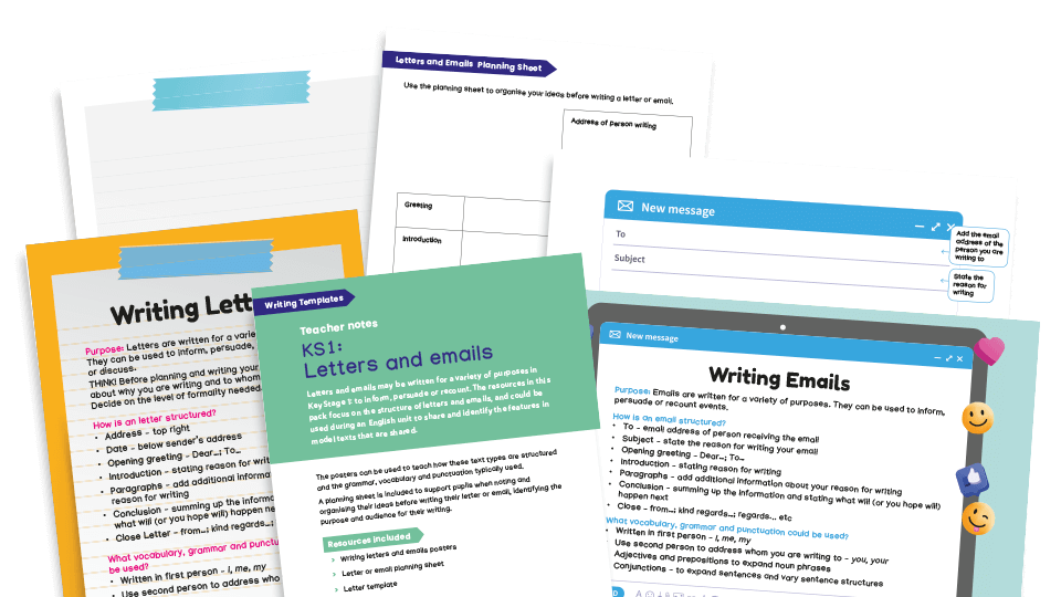 image of KS1 Writing templates - letters and emails