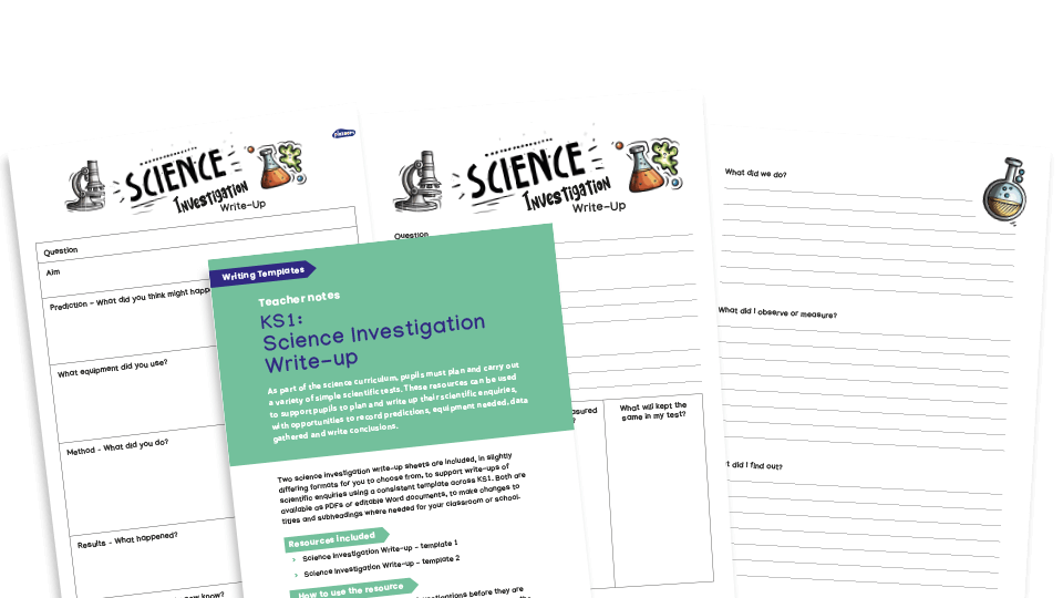image of KS1 Writing templates - science investigation write-up