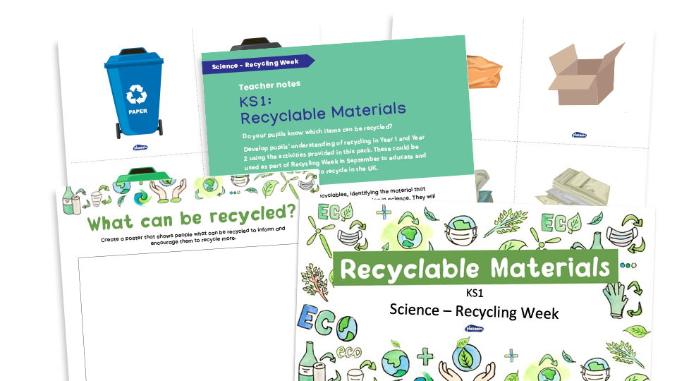 image of Recycling Week: Key Stage 1 Worksheets and Activities