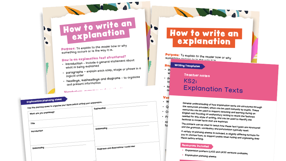 image of KS2 Writing Templates - explanation texts