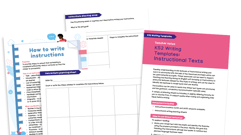 image of KS2 Writing Templates - instructional texts