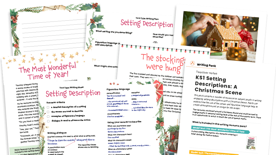 image of Setting Descriptions, Christmas Themed - KS2 Text Types: Writing Planners and Model Texts