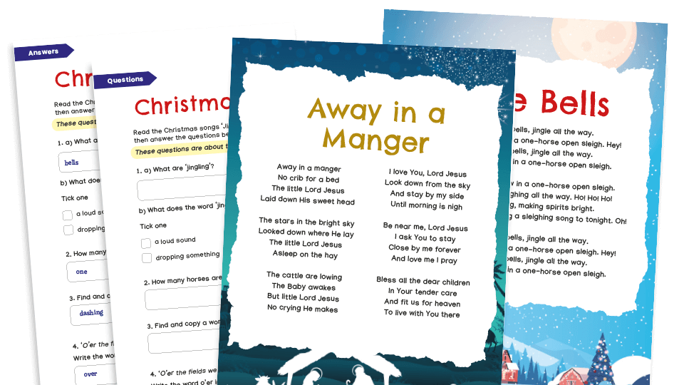 image of KS2 Comprehension - Year 3 and Year 4, Christmas Songs
