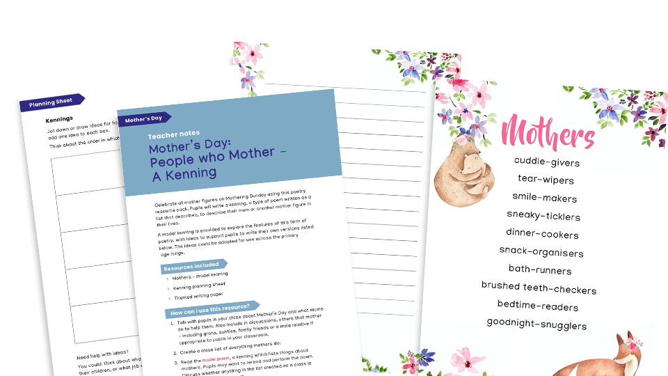 image of Kennings - Mother’s Day Poem - KS1 and KS2 Text Types: Writing Planners and Model Texts