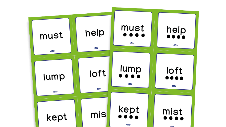 image of Phase 4 phonics - word cards, set 1 CVCC