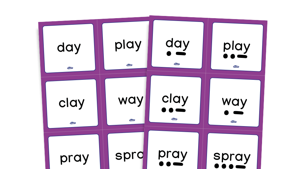 image of Phase 5 phonics - word cards set 1: ay, ou, ie, ea, oy