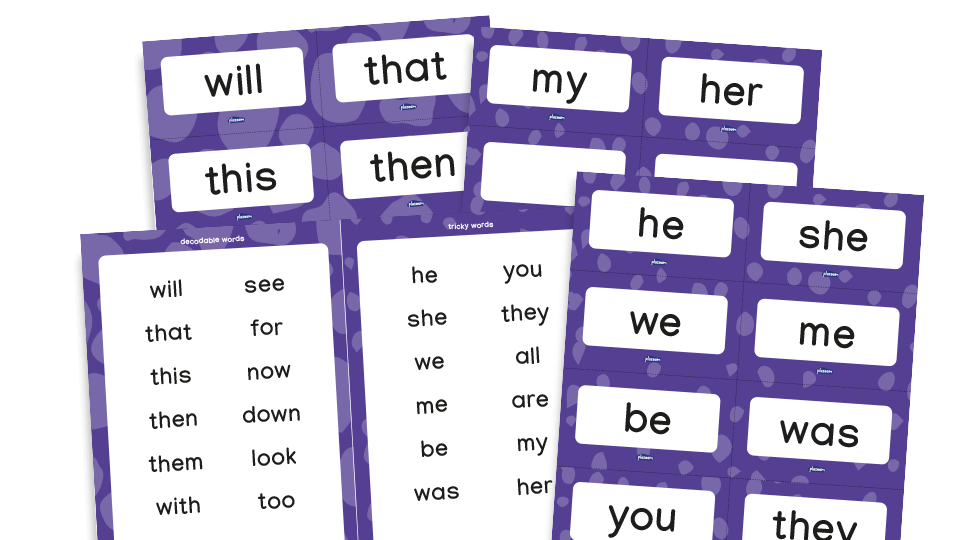 image of Phase 3 phonics: High Frequency Words - decodable and tricky words - EYFS and Year 1 word mats and word cards