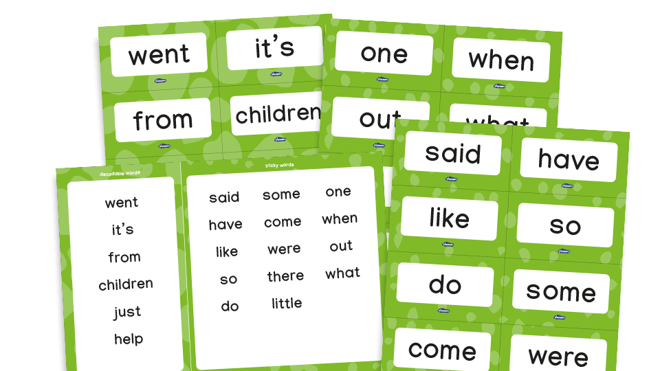 image of Phase 4 phonics: High Frequency Words - decodable and tricky words - EYFS and Year 1 word mats and word cards