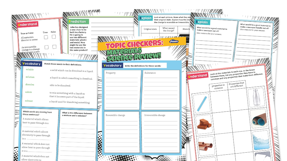 image of Properties of Materials KS2 - Year 5 Topic Checker