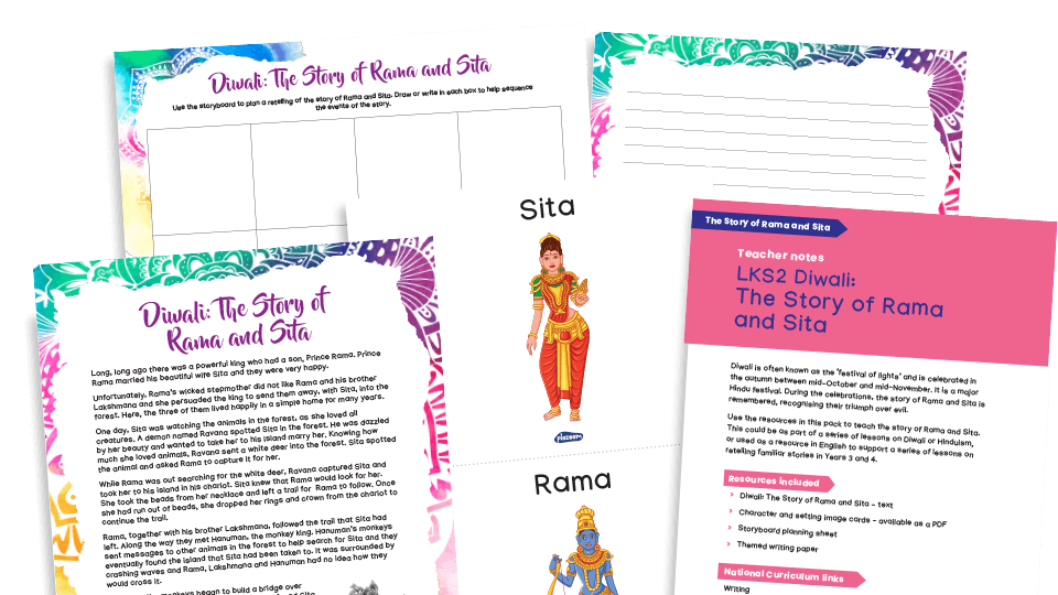 image of Diwali Resources: Lower Key Stage 2 - The Story of Rama and Sita