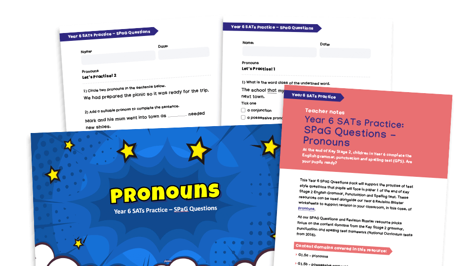 Year 6 SATs Practice - SPaG questions - Pronouns