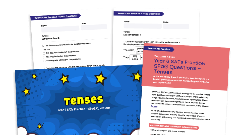 Year 6 SATs Practice - SPaG questions - Tenses