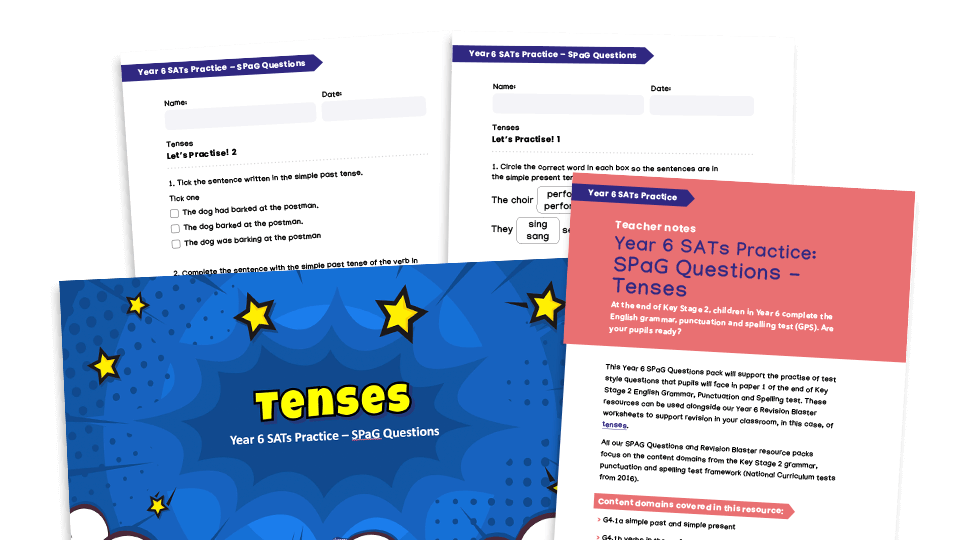 image of Year 6 SATs Practice - SPaG questions - Tenses