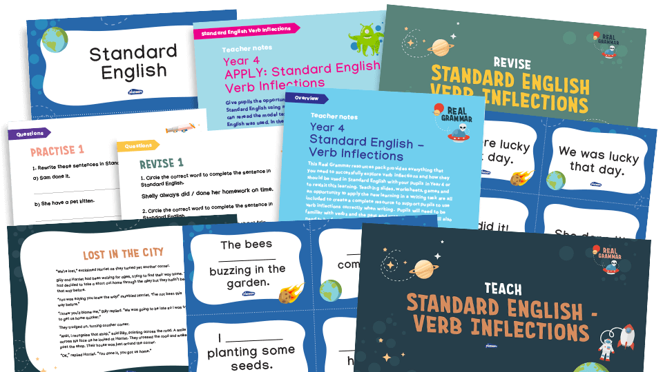 image of 4.6 Year 4: W - Standard English forms for verb inflections instead of local spoken forms