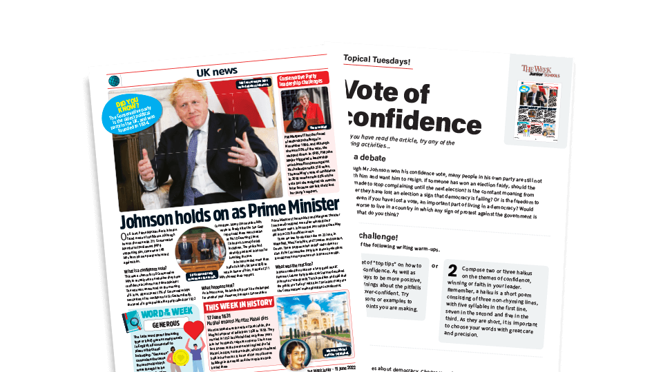 image of Topical Tuesdays: Vote of confidence - KS2 News Story and Reading and Writing Activity Sheet from The Week Junior