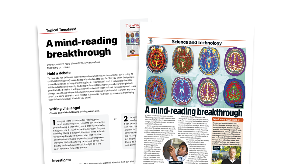 image of Topical Tuesdays: Mind-reading Breakthrough - Key Stage 2 News Story and Reading and Writing Activity Sheet from The Week Junior