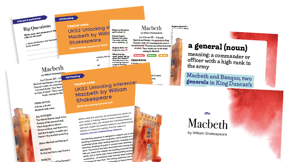 image of Macbeth: Year 5/6 Reading Comprehension Pack – Unlocking Inference Worksheets