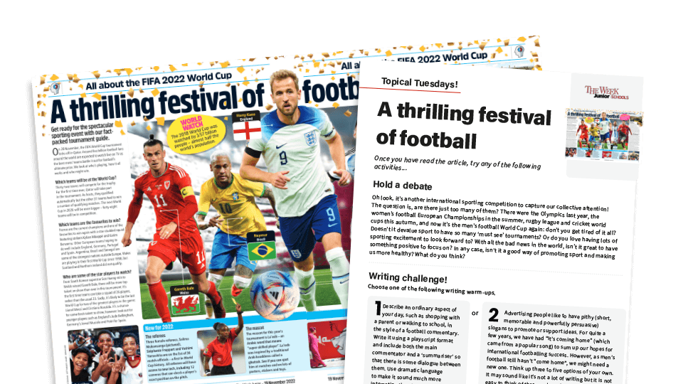 image of Topical Tuesdays: World Cup Fever - Key Stage 2 News Story and Reading and Writing Activity Sheet from The Week Junior