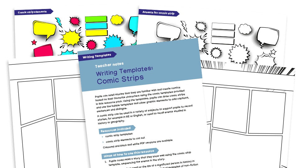 image of Writing templates - comic strips