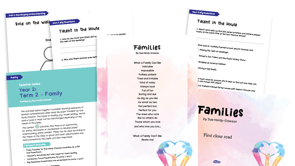 image of Year 2 Reading Comprehension (spring): Families