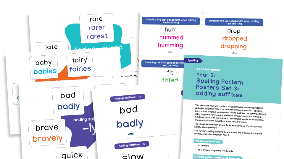 image of Year 2 Spellings: Spelling Patterns Posters and Flashcards (pack 3)