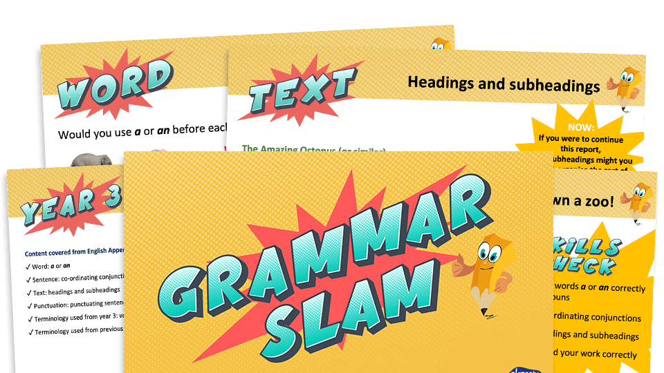 image of Year 3 Grammar Slam - Set A: Daily Grammar Revision and Practice Activities