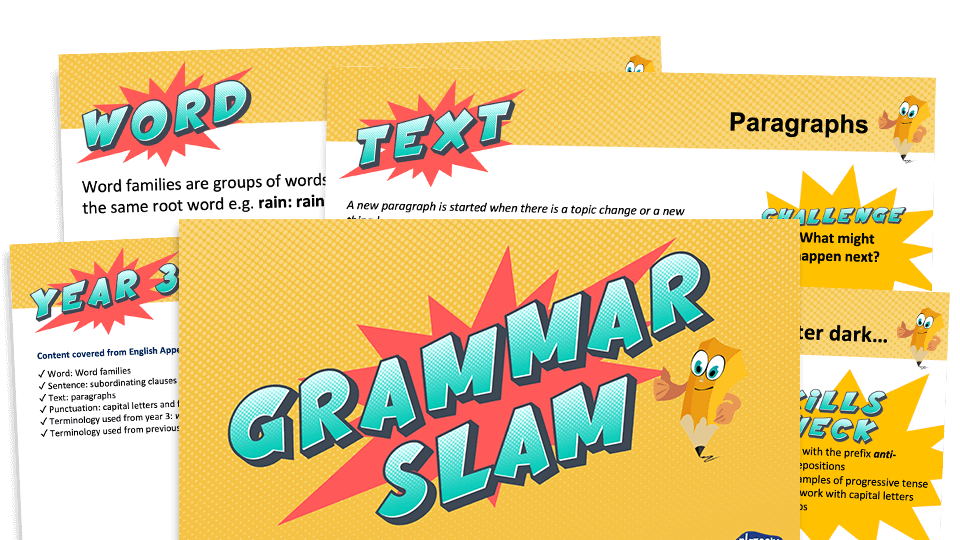 image of Year 3 Grammar Slam - Set F: Daily Grammar Revision and Practice Activities