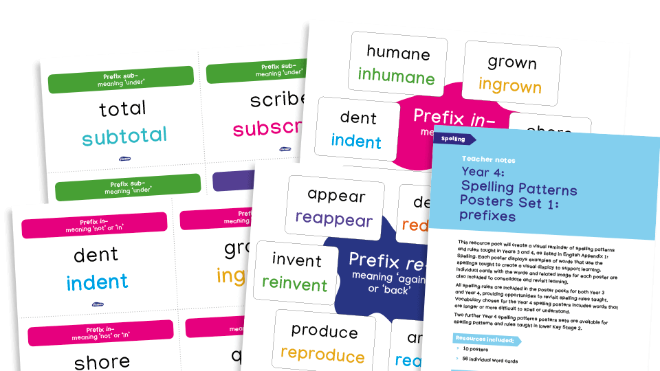image of Year 4 Spellings: Spelling Patterns Posters and Flashcards (pack 1)