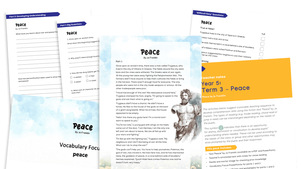 image of Y5 Reading Comprehension (summer): Peace
