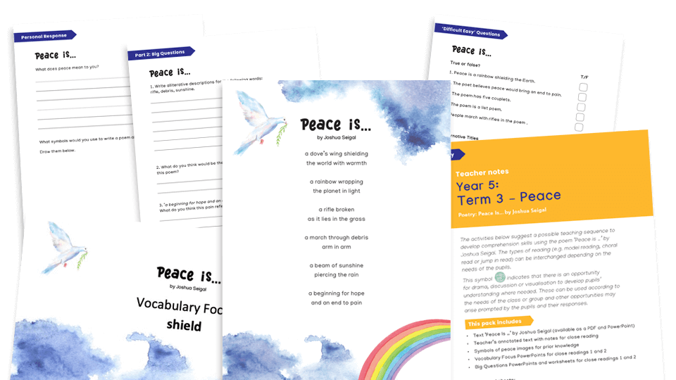 image of Y5 Reading Comprehension (summer): Peace is…