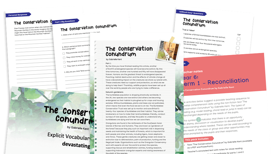 image of Year 6 Reading Comprehension (spring): The Conservation Conundrum