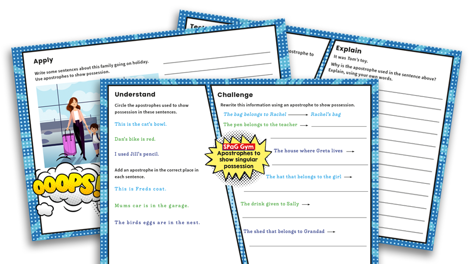 image of Year 2 Apostrophes for Singular Possession - KS1 Grammar Worksheets