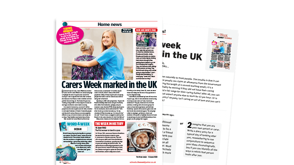 image of Topical Tuesdays: Who Cares for Young Carers? – KS2 News Story and Reading and Writing Activity Sheet from The Week Junior
