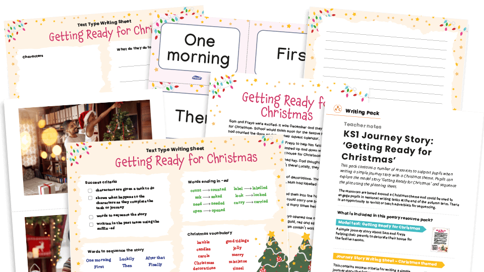 image of Journey Stories, Christmas Themed - KS1 Text Types: Writing Planners and Model Texts