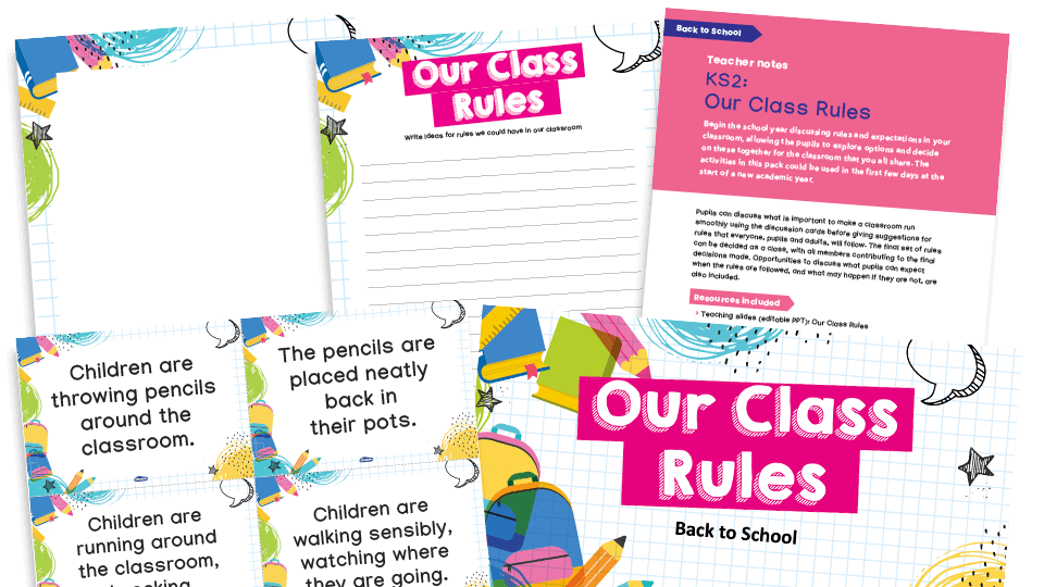 image of Back to School: Our Class Rules - Key Stage 2 Oracy and Worksheet Pack