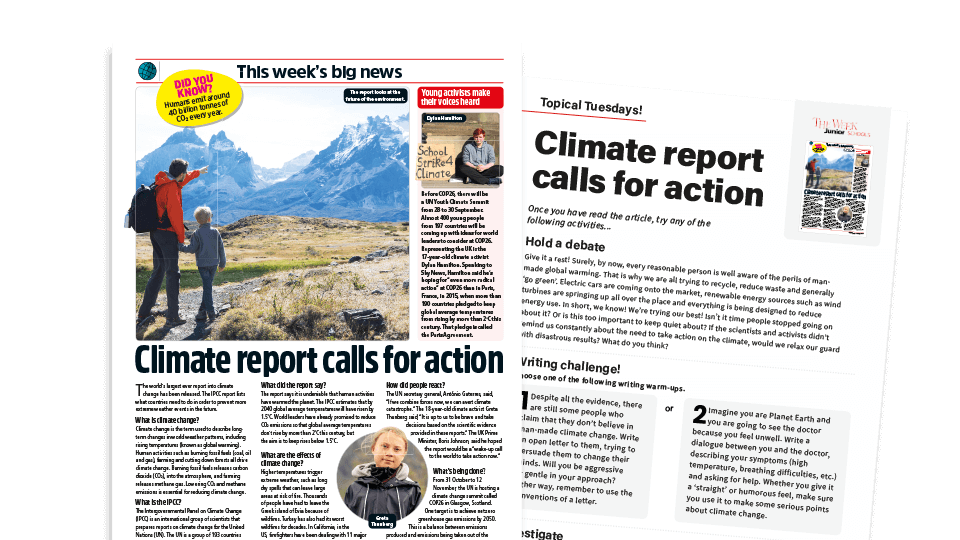 image of Topical Tuesdays: The Climate Crisis - KS2 News Story and Reading and Writing Activity Sheet from The Week Junior