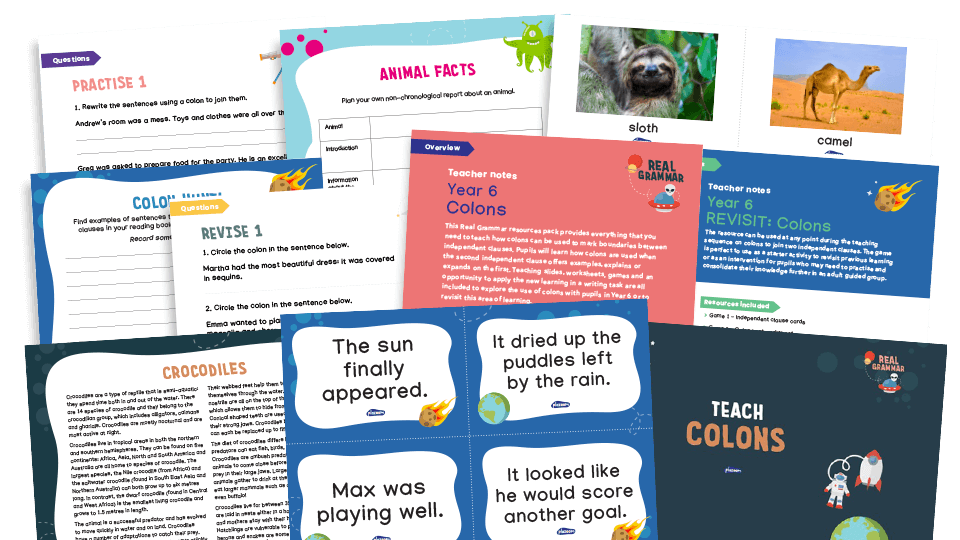 image of 6.5b Year 6: using semi-colons, colons or dashes to mark boundaries between independent clauses (colons)